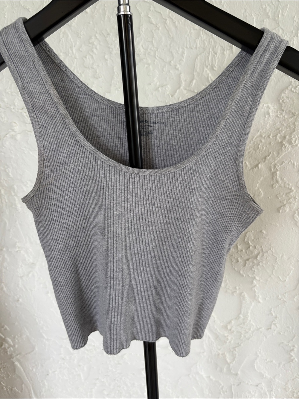 Brandy Melville Gray Ribbed Scoop Neck Tank